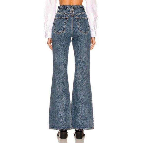 SLVRLAKE Indiana Jeans Born To Run Blue Wide Leg Flare 29 - Picture 3 of 11